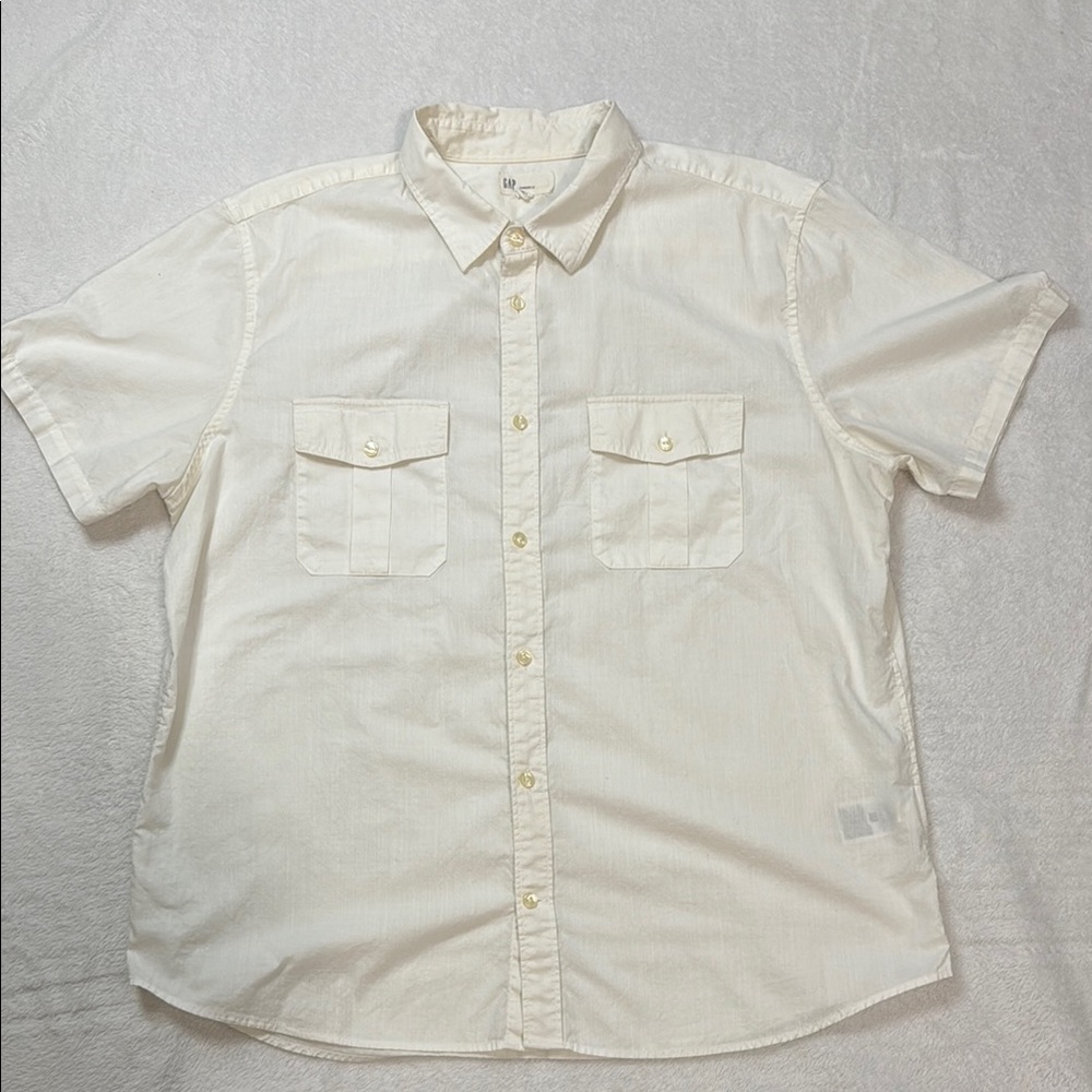 GAP White Casual Button Down Shirt Short Sleeve